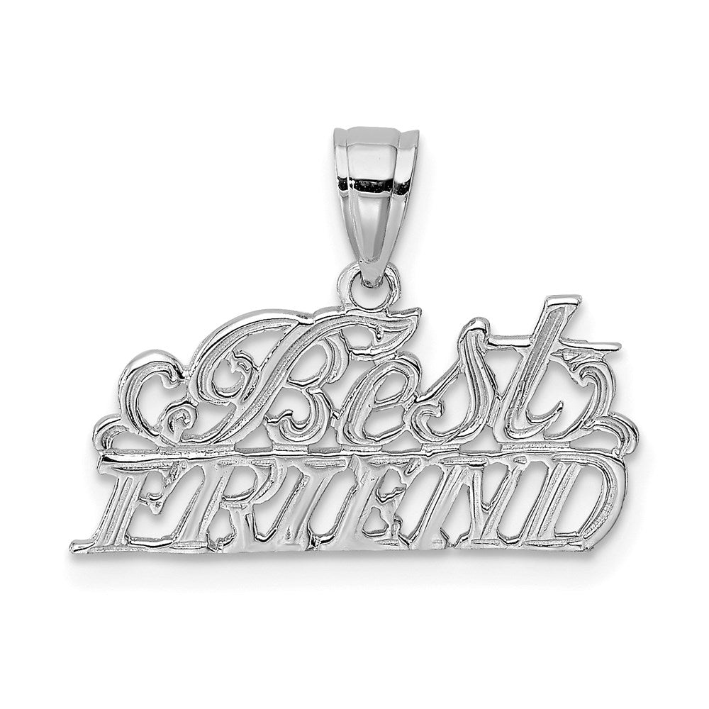 14K Weißgold Beste Freund Anhänger