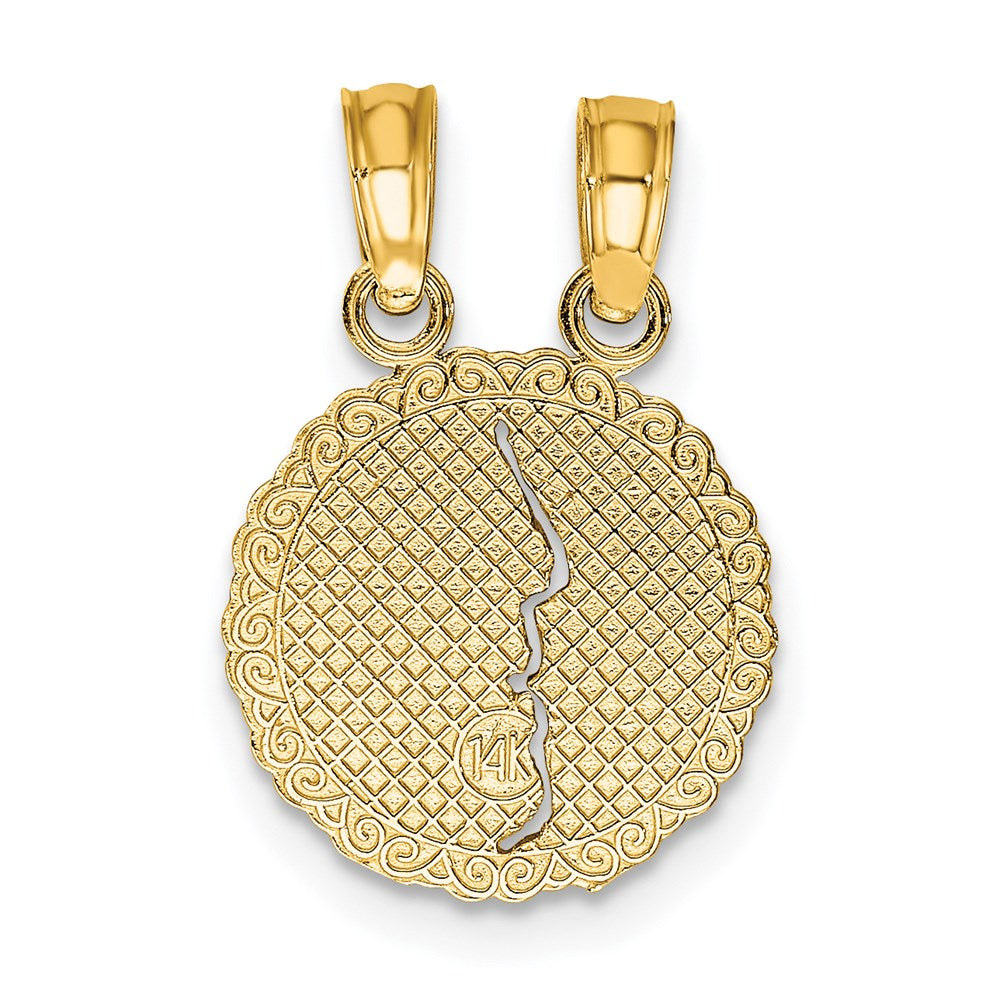 14K Gelbgold Beste Friends für Immer Break Apart Charm