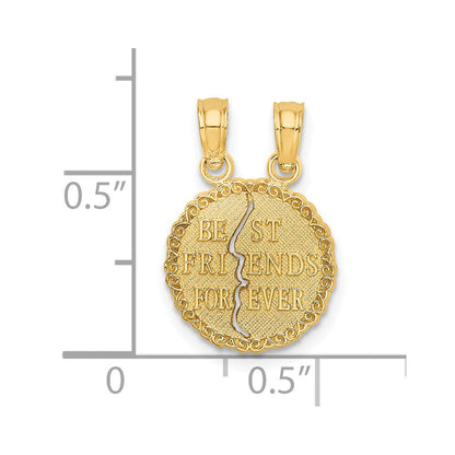 14K Gelbgold Beste Friends für Immer Break Apart Charm