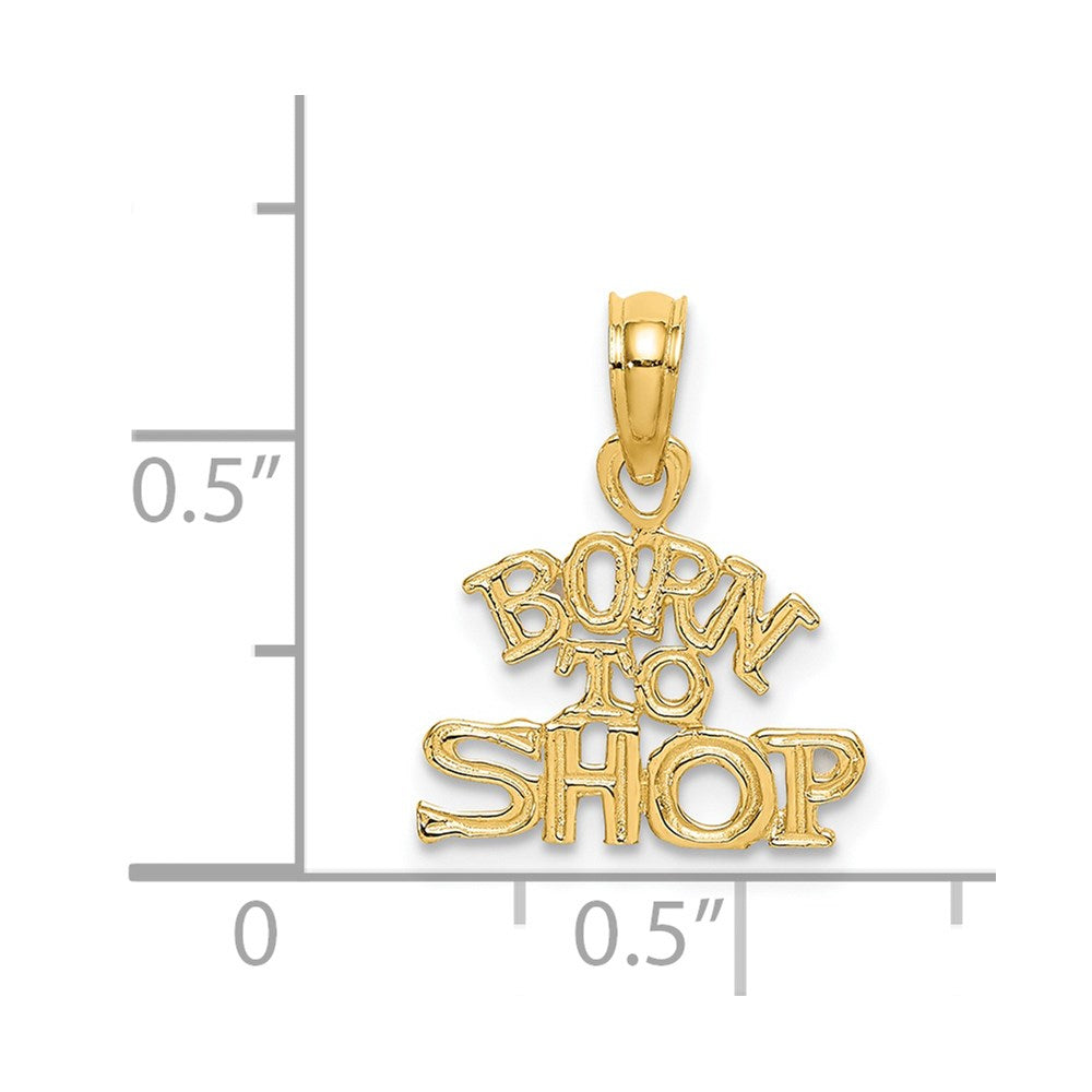 14K Gelbgold Born To Shop Charm
