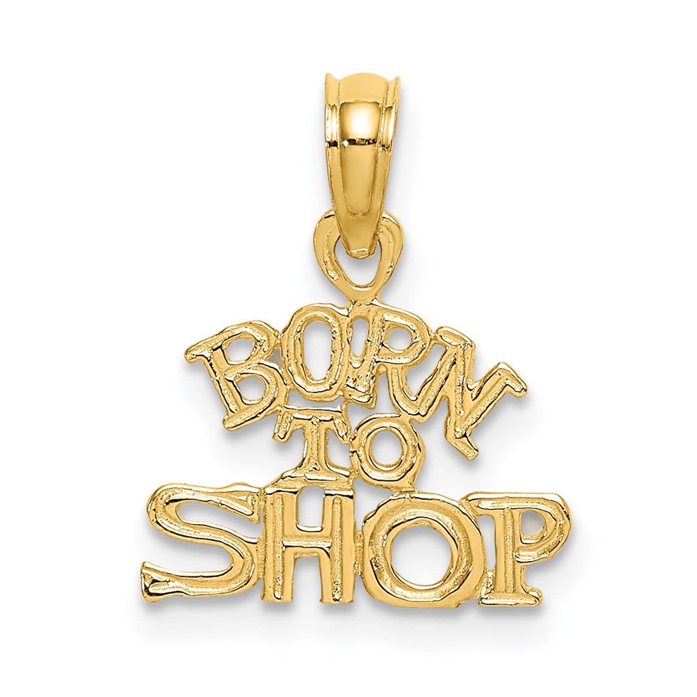 14K Gelbgold Born To Shop Charm