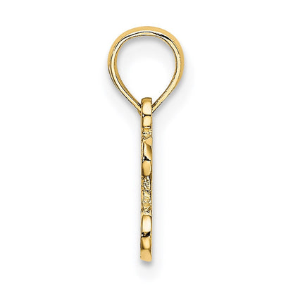 14K Gelbgold Poliert / Strukturiert I Liebe Charm