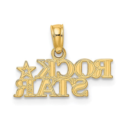 14K Gelbgold Poliert Rock Stern Charm