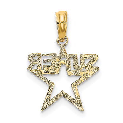 14K Gelbgold Super Stern Charm