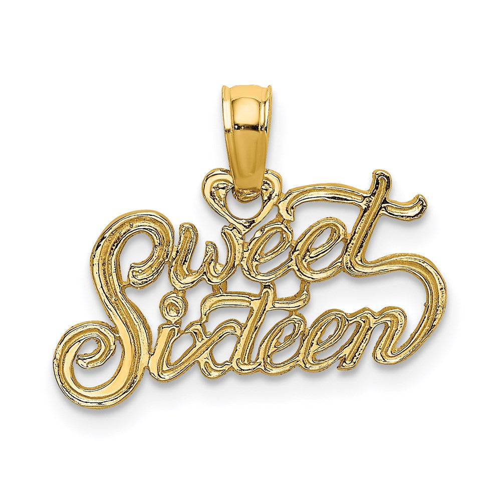 14K Gelbgold Süß Sechzehn Charm