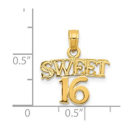 14K Gelbgold Süß 16 Anhänger