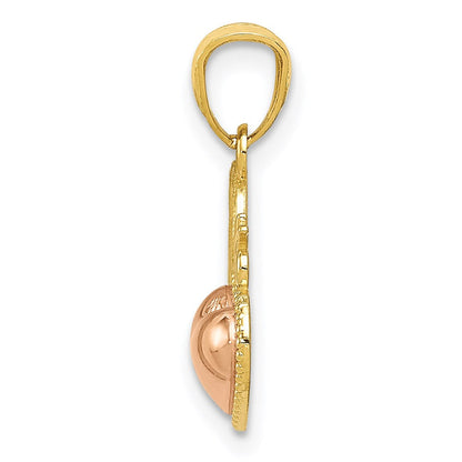 14K Bicolor Süß 16 Herz Anhänger