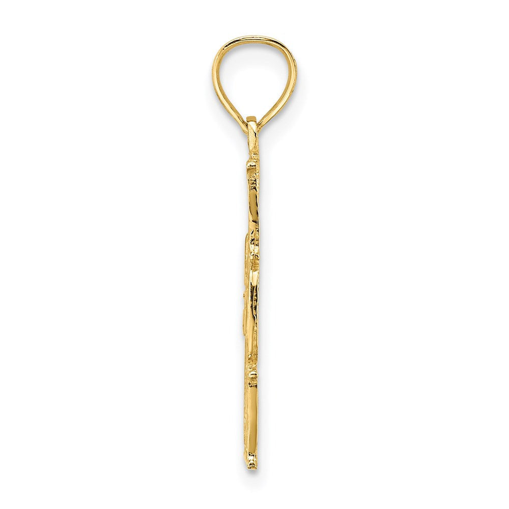 14K Gelbgold #1 Mama Vertikal Charm
