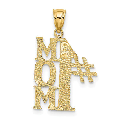 14K Gelbgold #1 Mama Vertikal Charm