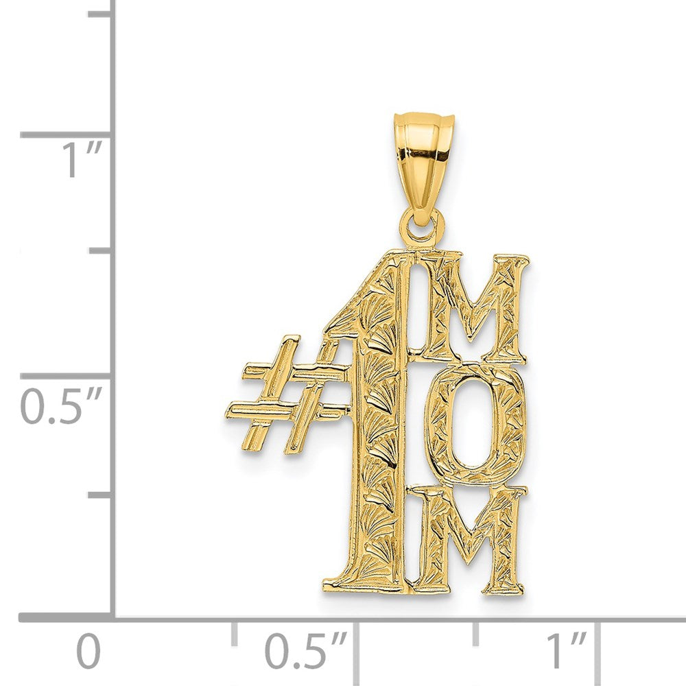 14K Gelbgold #1 Mama Vertikal Charm