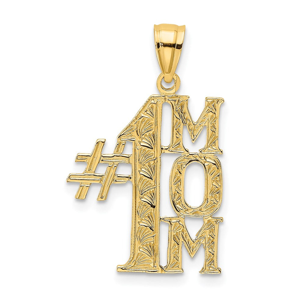 14K Gelbgold #1 Mama Vertikal Charm