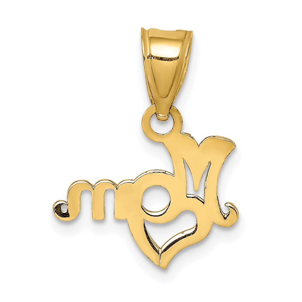 14K Gelbgold Mama mit Herz Charm