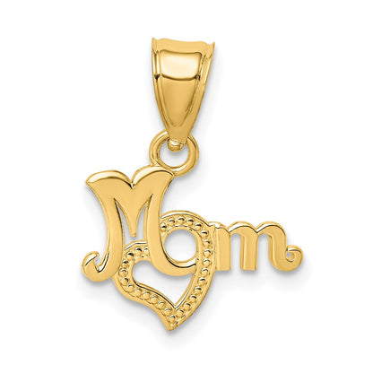14K Gelbgold Mama mit Herz Charm