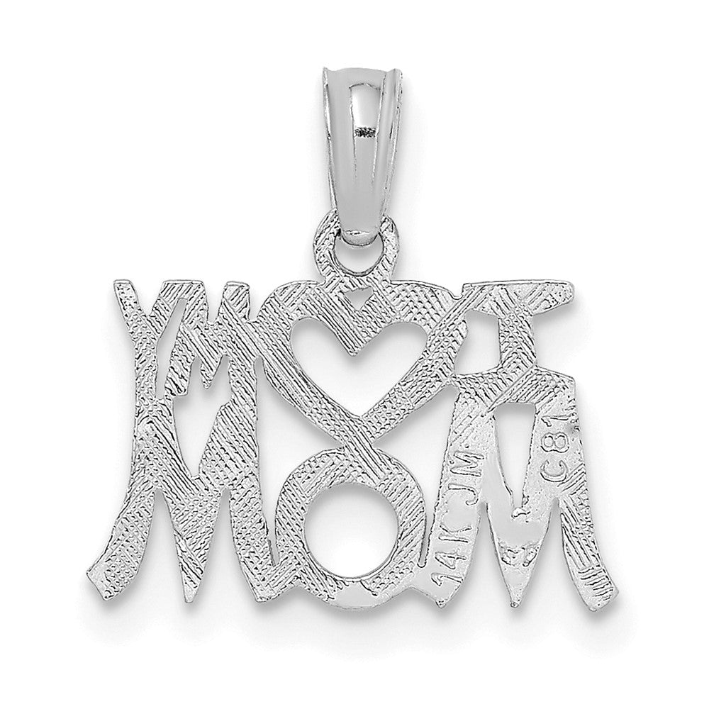 14K Weißgold I Herz My Mama Anhänger