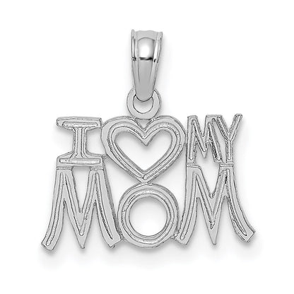 14K Weißgold I Herz My Mama Anhänger