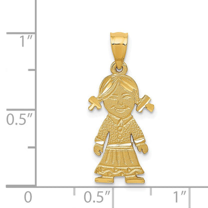 14K Gelbgold Mädchen Charm
