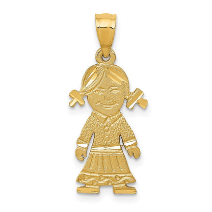 14K Gelbgold Mädchen Charm