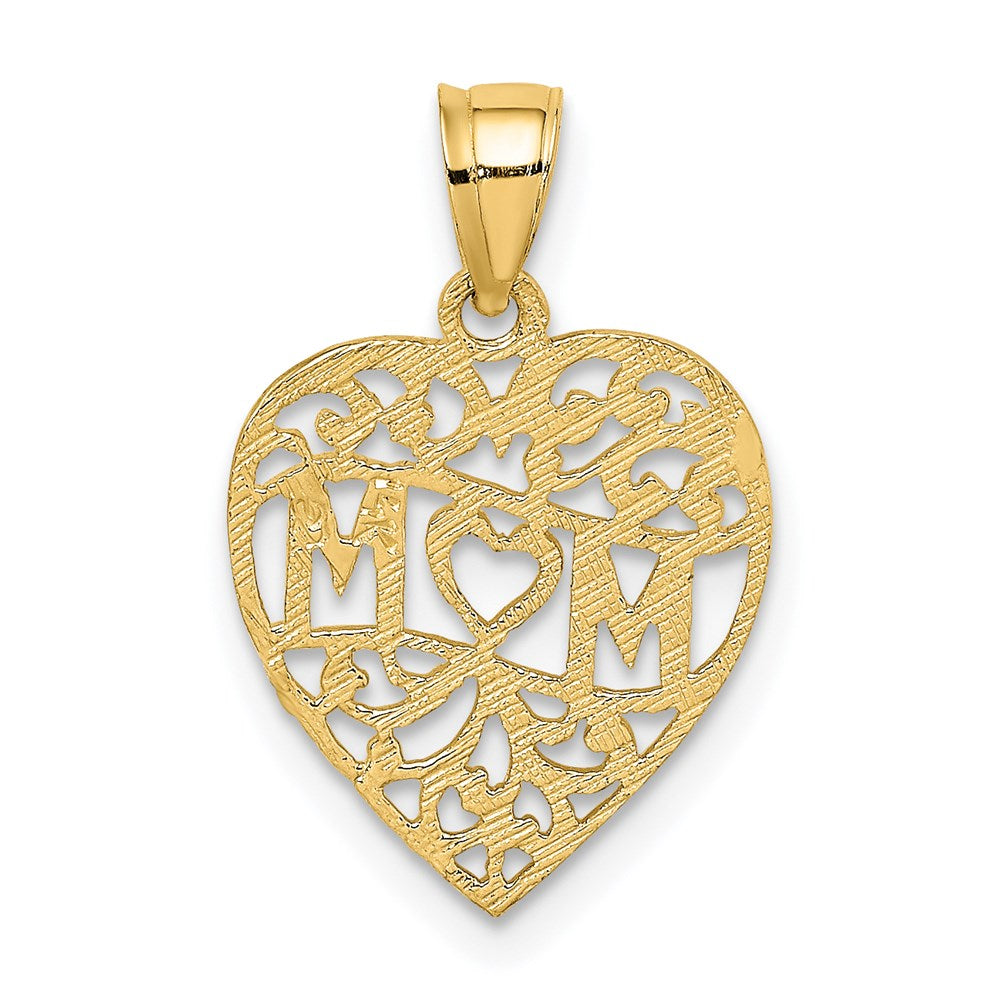 14K Gelbgold Mama in Herz Charm
