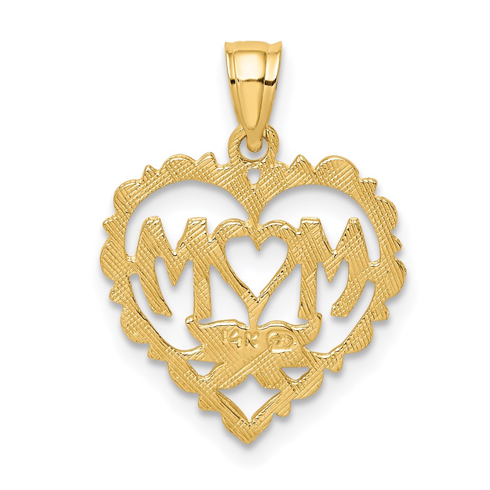 14K Gelbgold Mama in Herz Charm