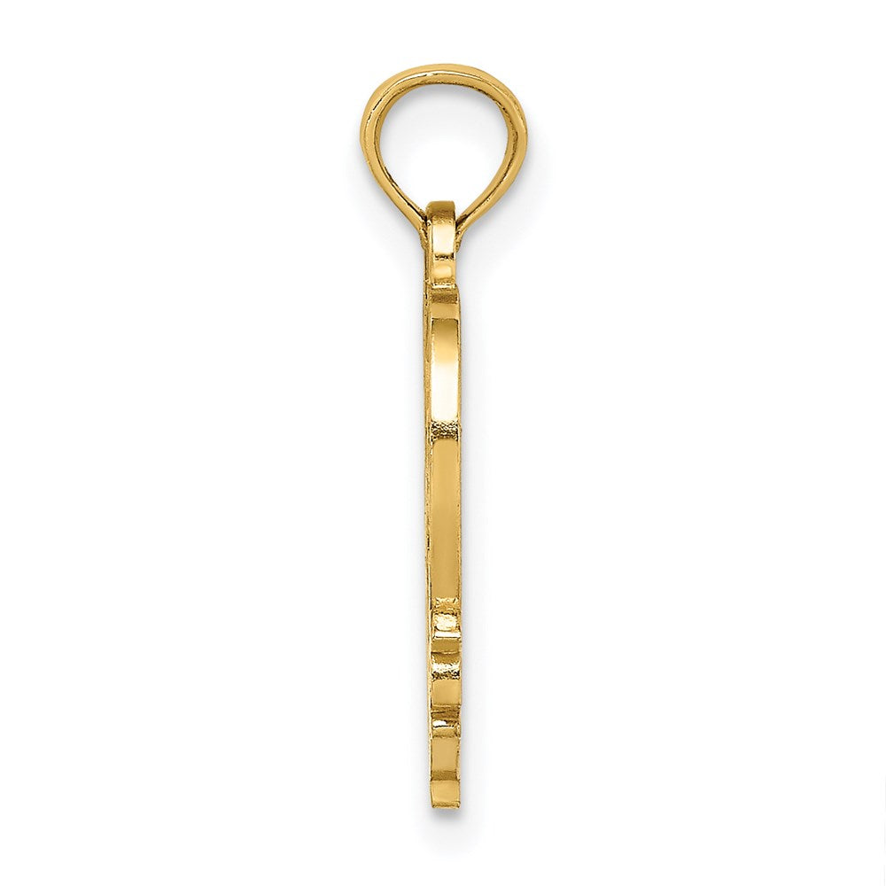 14K Gelbgold #1 Mutter in Herz Rahmen Charm