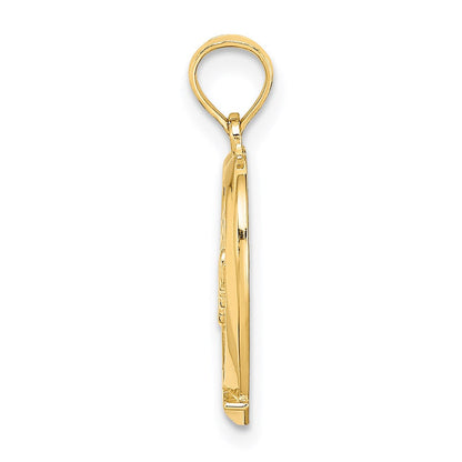 14K Gelbgold #1 Mama in Herz Charm