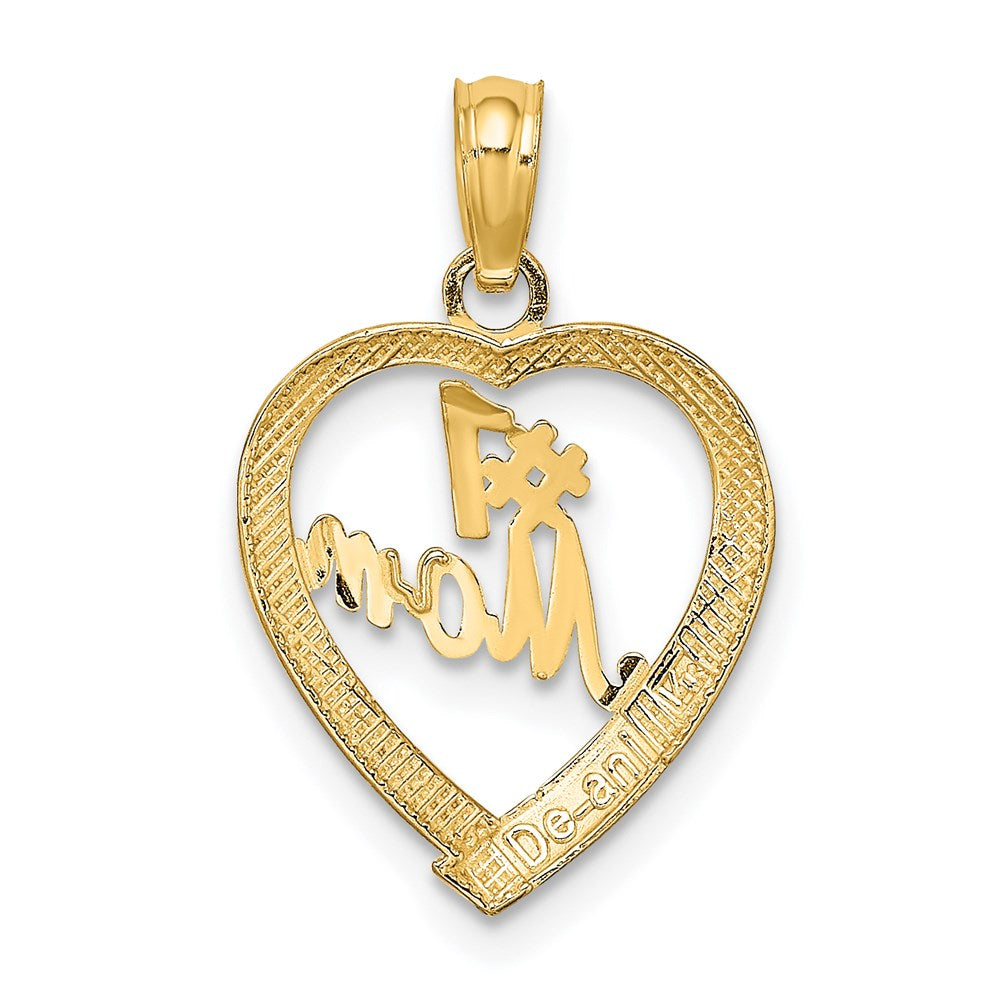 14K Gelbgold #1 Mama in Herz Charm
