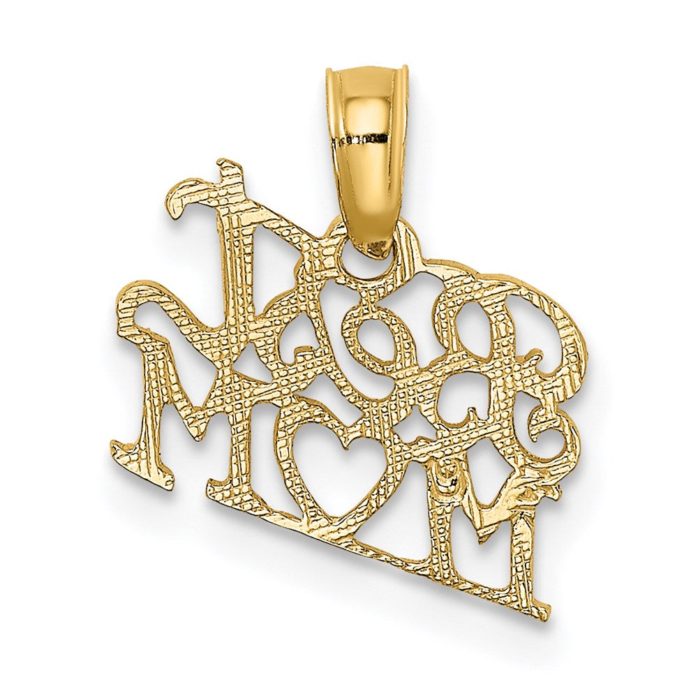 14K Gelbgold Beste Mama mit Herz Charm