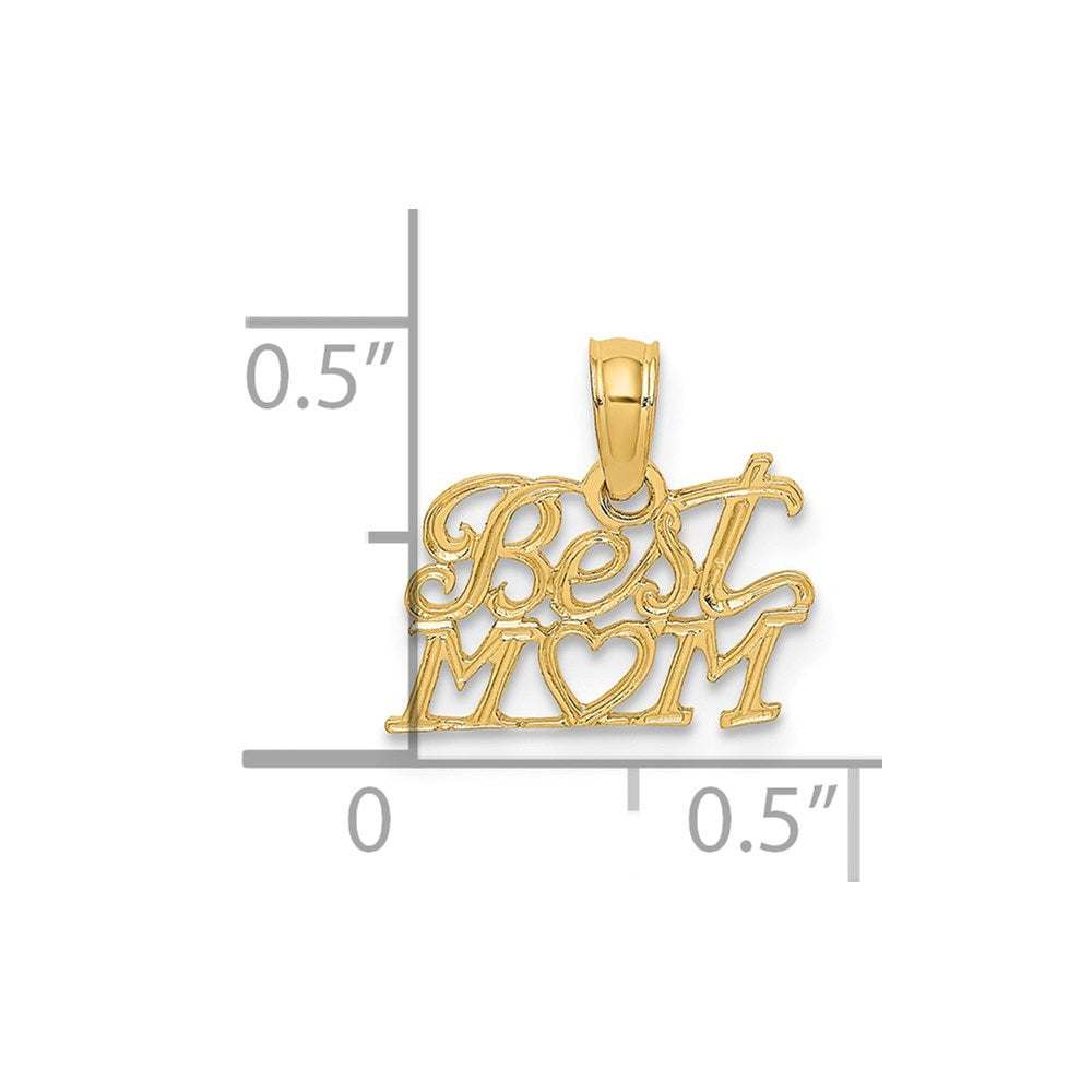 14K Gelbgold Beste Mama mit Herz Charm