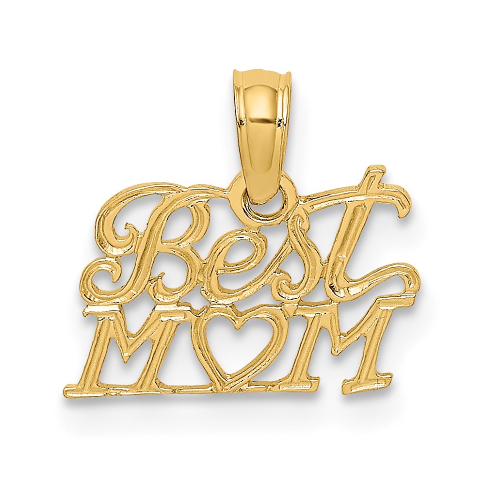 14K Gelbgold Beste Mama mit Herz Charm