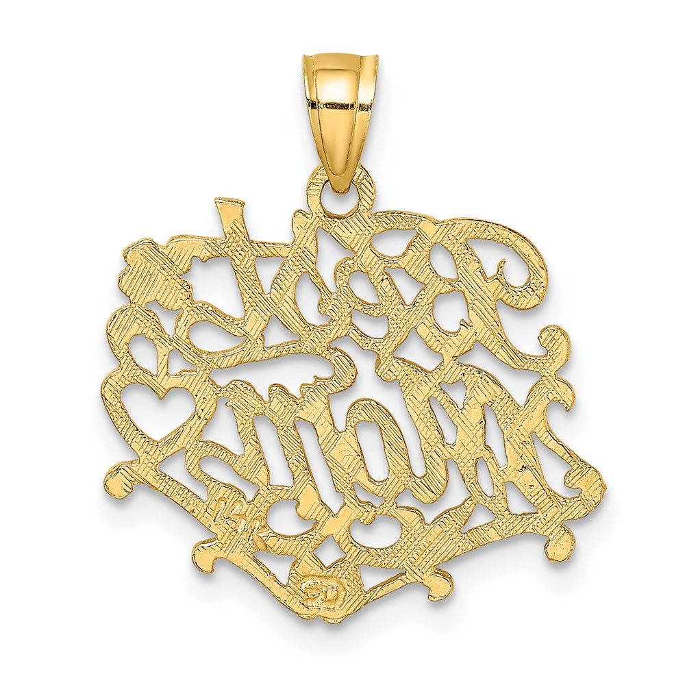 14K Gelbgold Beste Mama Charm