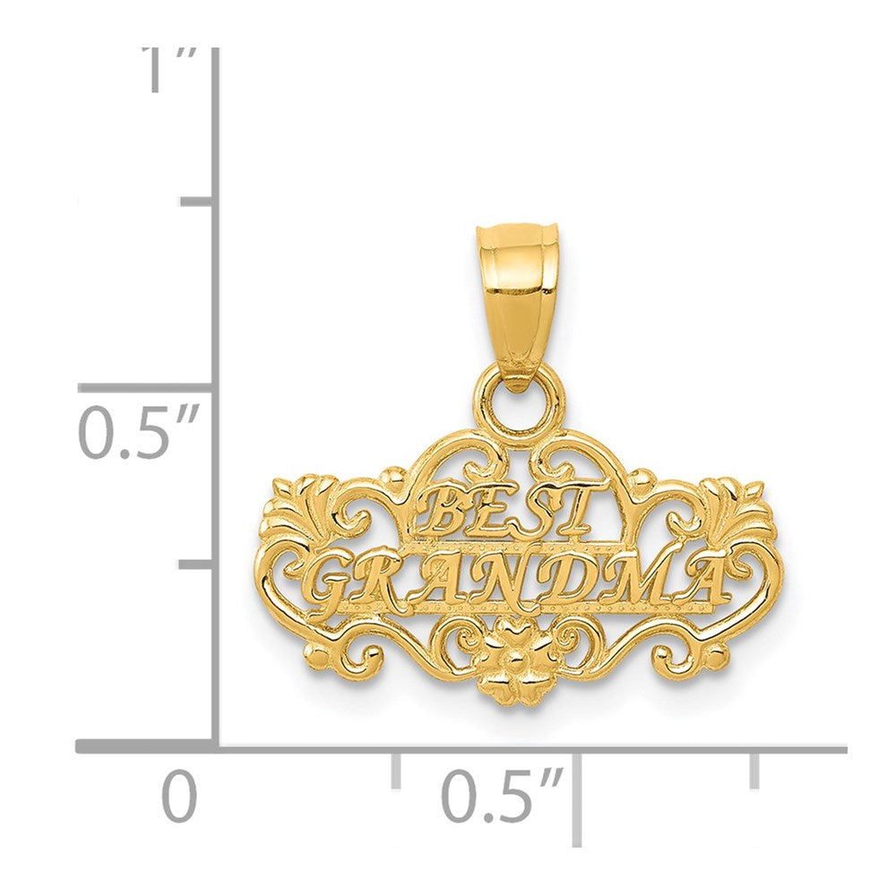 14K Gelbgold Beste Oma Anhänger