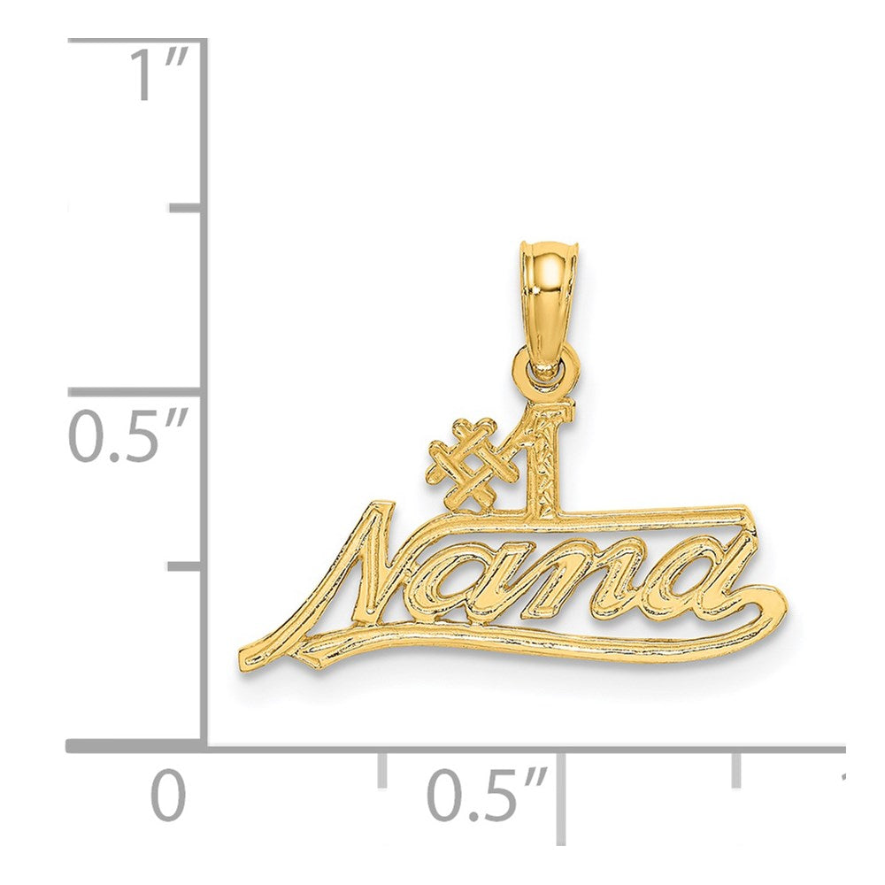 14K Gelbgold #1 Nana Schreibschrift Charm