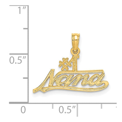 14K Gelbgold #1 Nana Schreibschrift Charm