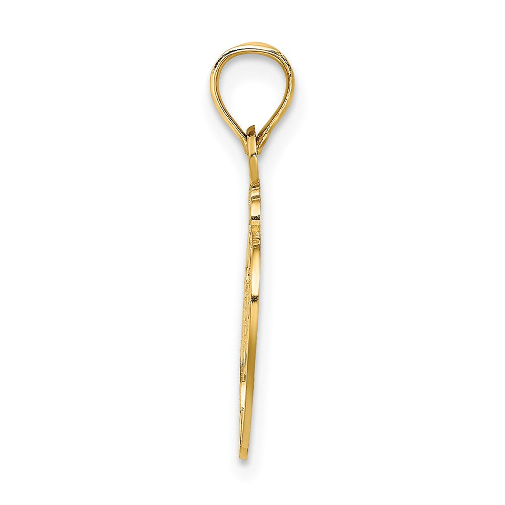 14K Gelbgold #1 Schwester in Herz Charm