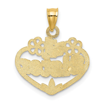 14K Gelbgold #1 Schwester in Herz Charm