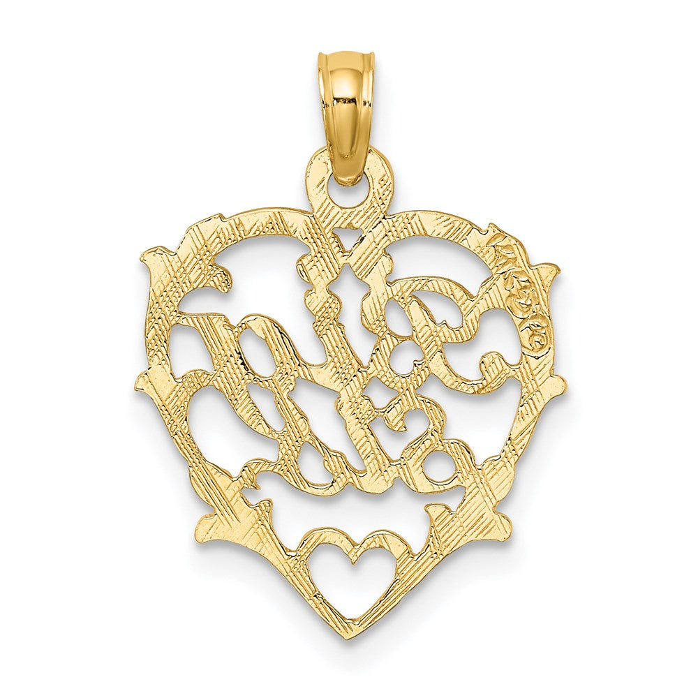 14K Gelbgold Big Sis in Herz Charm