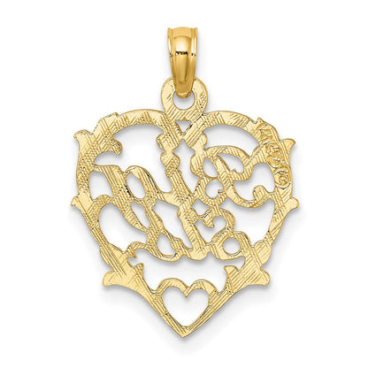 14K Gelbgold Big Sis in Herz Charm