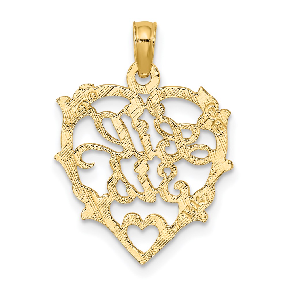 14K Gelbgold Lil Sis in Herz Charm