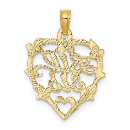 14K Gelbgold Lil Sis in Herz Charm