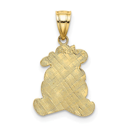 14K Gelbgold Dressed Up Teddy Bär Charm