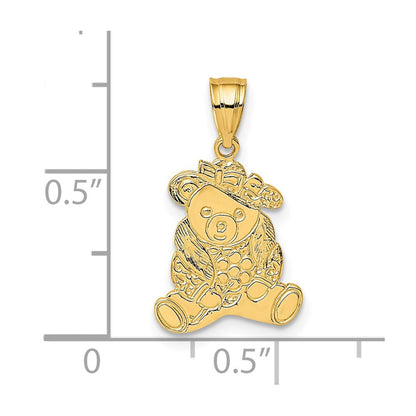 14K Gelbgold Dressed Up Teddy Bär Charm
