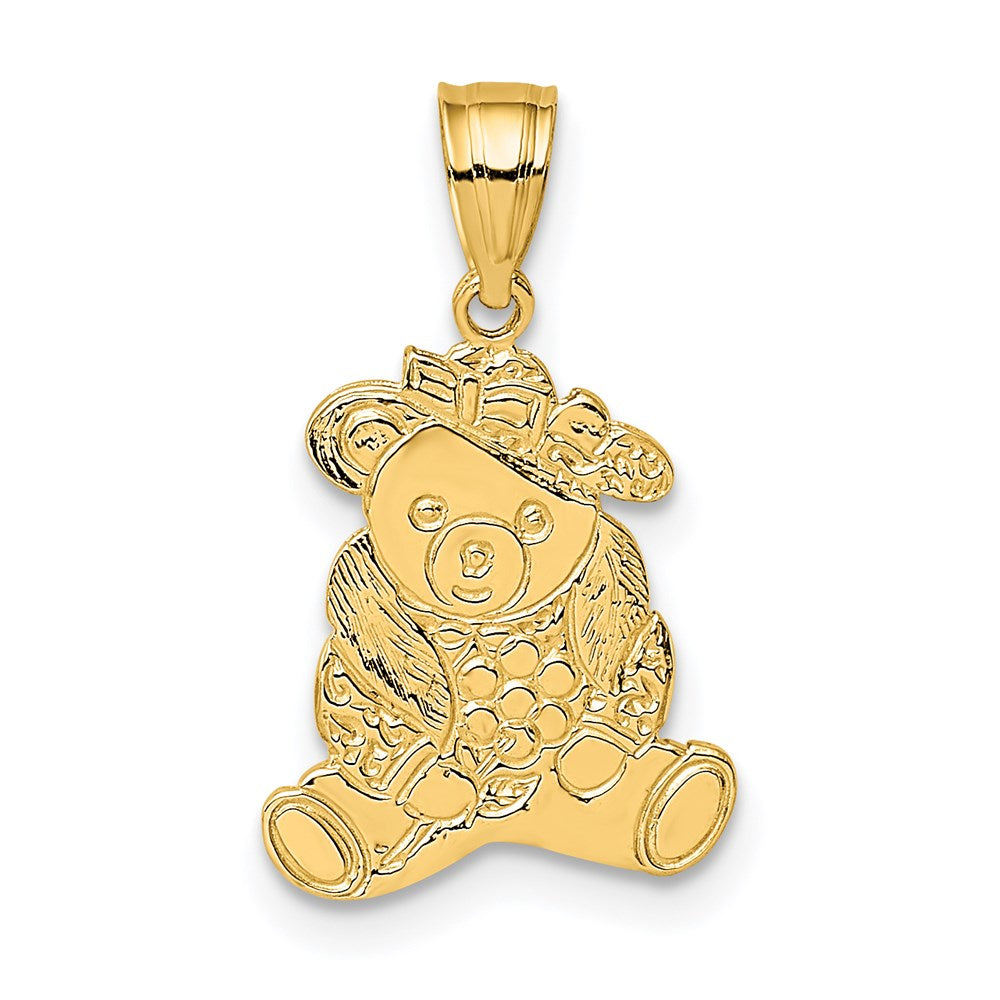 14K Gelbgold Dressed Up Teddy Bär Charm