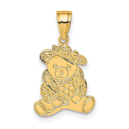 14K Gelbgold Dressed Up Teddy Bär Charm