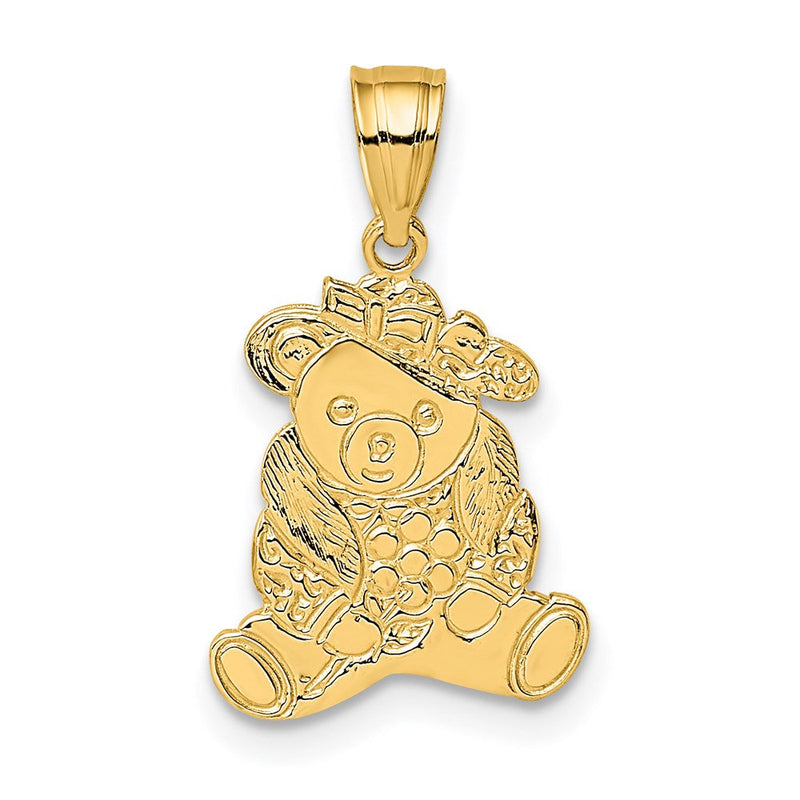14K Gelbgold Dressed Up Teddy Bär Charm