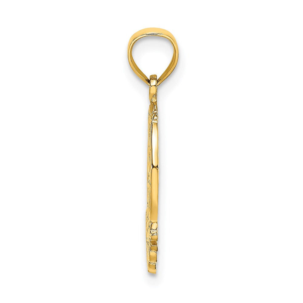 14K Gelbgold Good Luck Hufeisen und Klee Charm