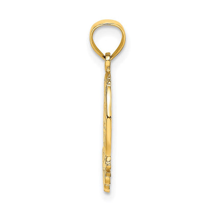 14K Gelbgold Good Luck Hufeisen und Klee Charm