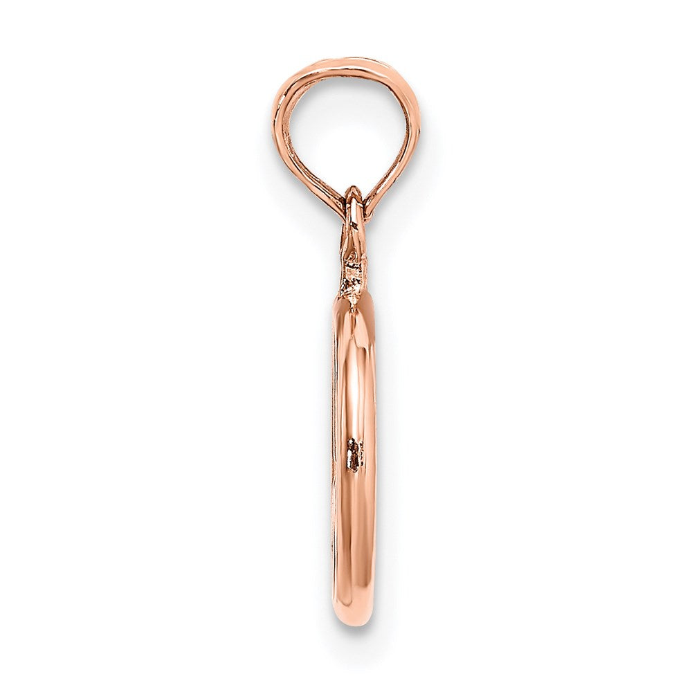 14K Roségold 3-d Frieden Symbol Charm