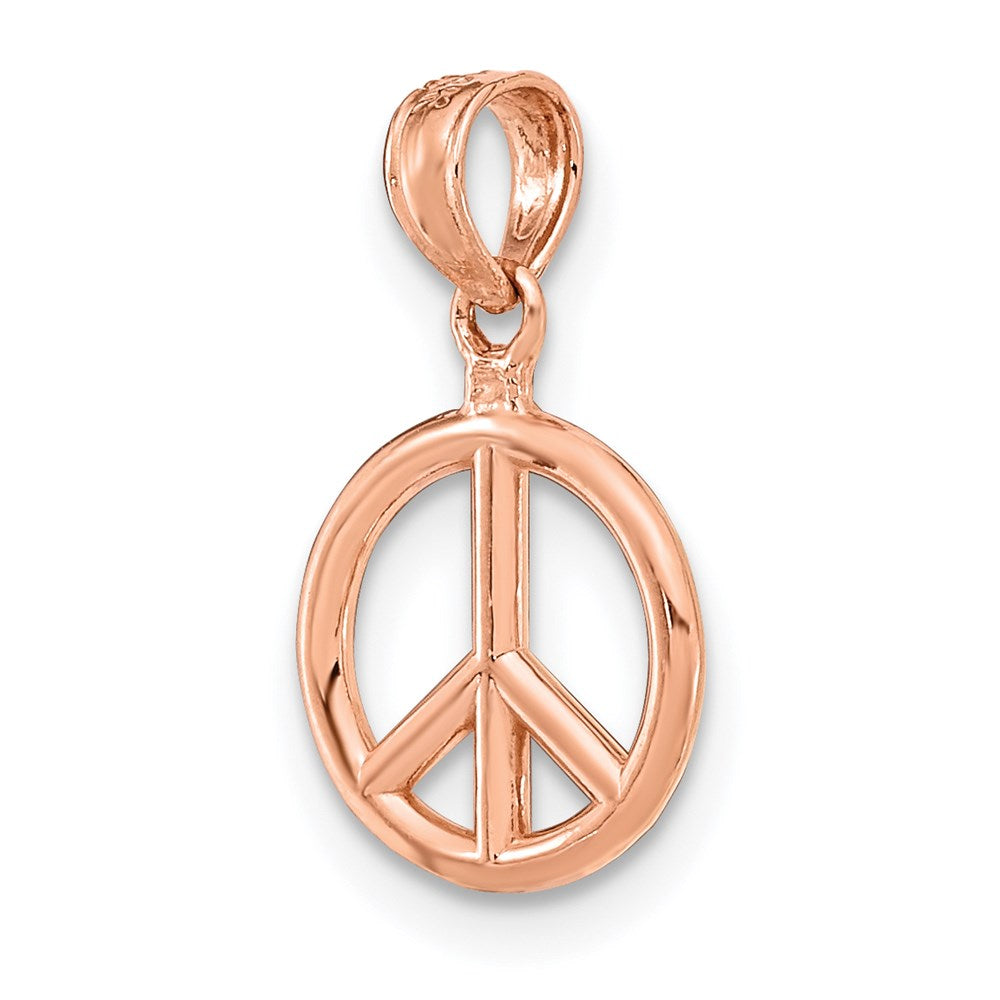 14K Roségold 3-d Frieden Symbol Charm
