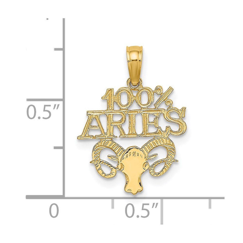 14K Gelbgold 100% Aries Tierkreis Charm