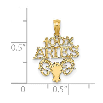 14K Gelbgold 100% Aries Tierkreis Charm